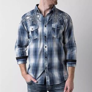 ROAR Buckle Signature Edition Wild Hearted Men’s Size XXL Button Up Shirt Plaid